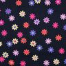 Babyfløjl blomster med glimmerprint | Poppy Fabrics – marineblå,  thumbnail number 1