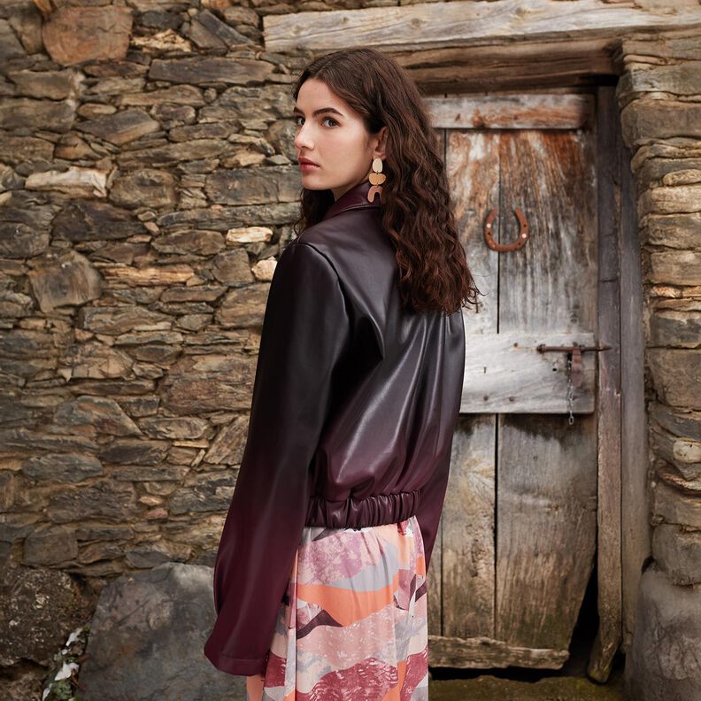 Kunstlæder farveforløb | Katia Fabrics – sort/bordeaux,  image number 7