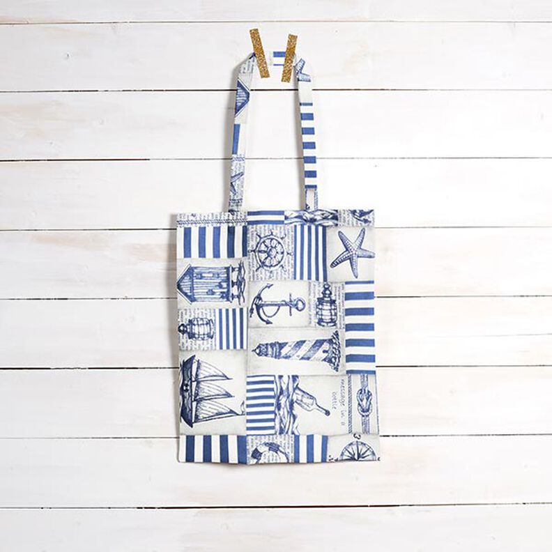 Voksdug, maritim – stålblå/natur,  image number 7