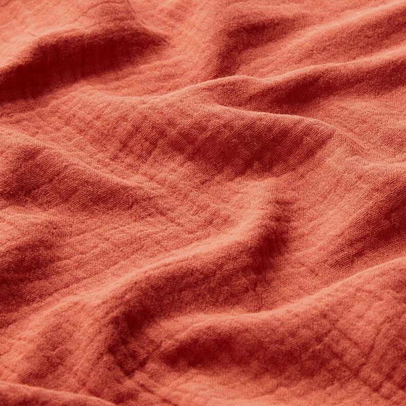 GOTS Musselin/Dobbelt-Crincle stof | Tula – laksefarvet,  image number 3