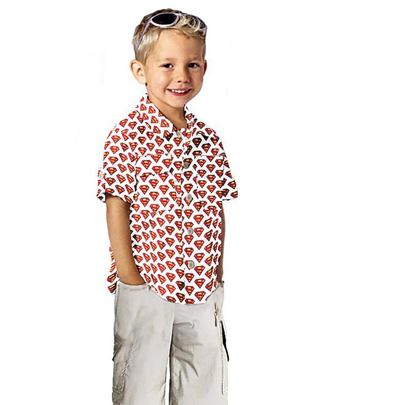 Bomuldspoplin Superman-logo Licensstof | DC Comics – hvid | Reststykke 90cm,  image number 6