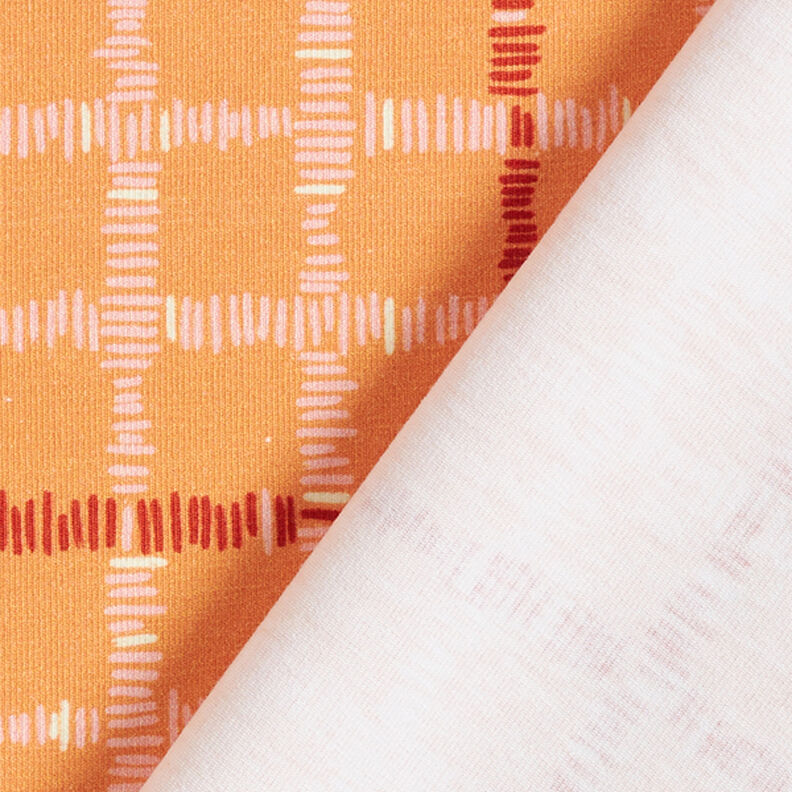 GOTS Bomuldsjersey Checks | Tula – orange/terracotta,  image number 4