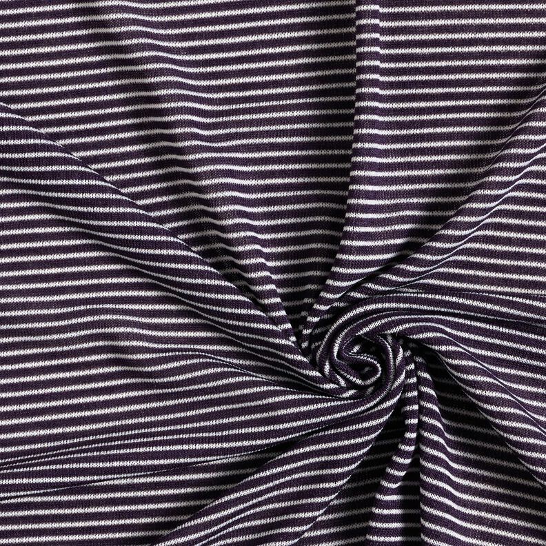 Finstrik smalle Striber &ndash; plum/hvid,  image number 3