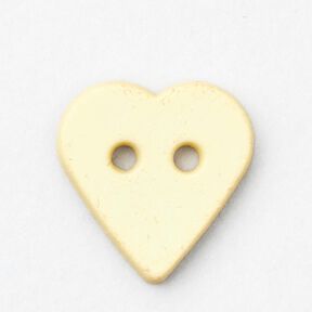 Hjerteknap [Ø 15 mm] – vaniljegul, 