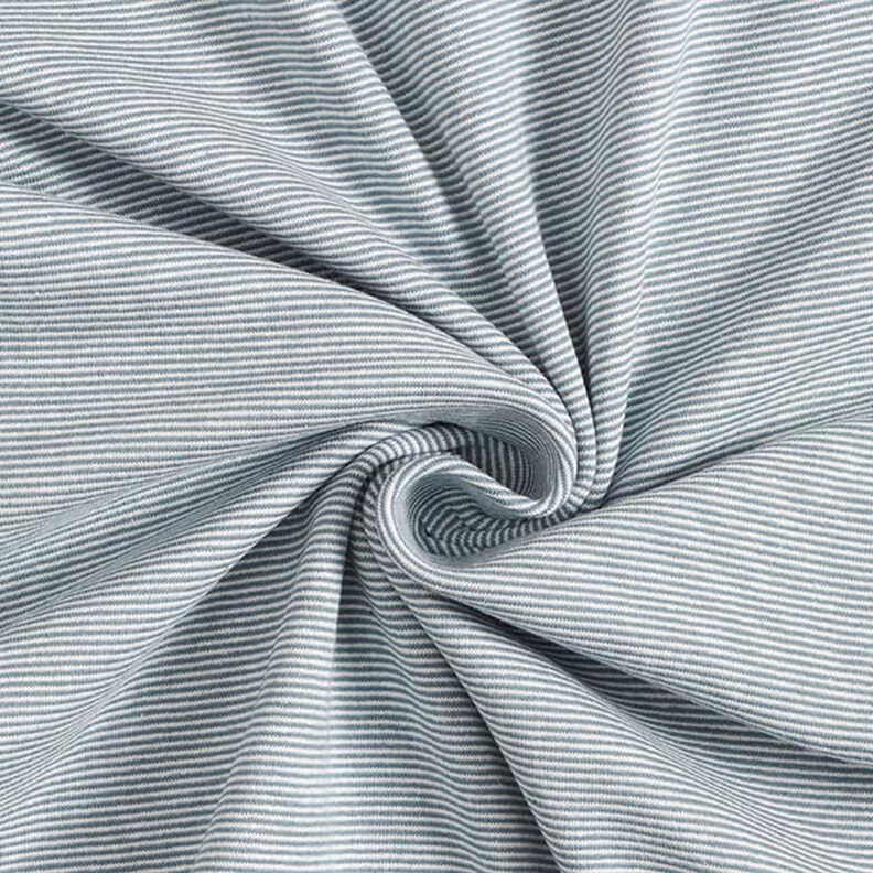 Ribvævet, rørformet stof smalle cirkler – jeansblå/uldhvid,  image number 1