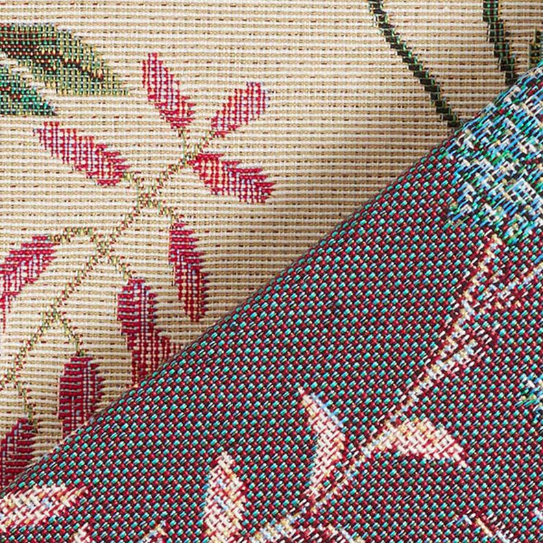 Dekorationsstof Gobelin blomstereng – beige,  image number 5