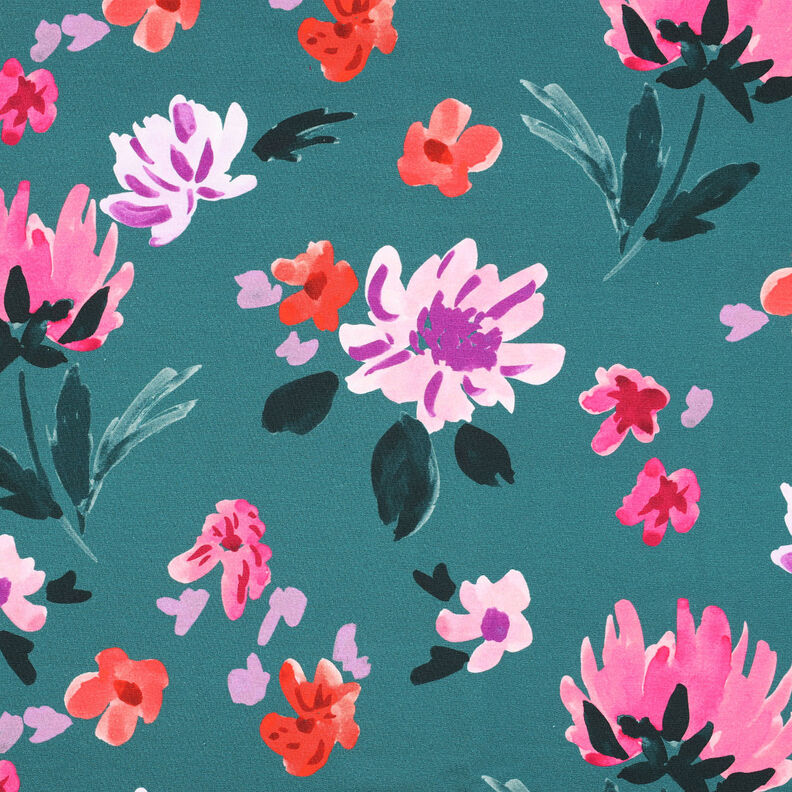 French Terry Colette Digitaltryk | Nerida Hansen – aquablå/chili,  image number 1