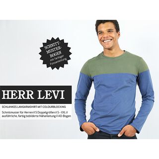HERR LEVI langærmet shirt med colourblocking | Studio klippeklar | S-XXL, 