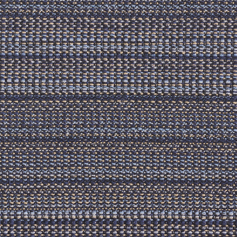 Frakkestof struktureret glittergarn – natblå/sand,  image number 1