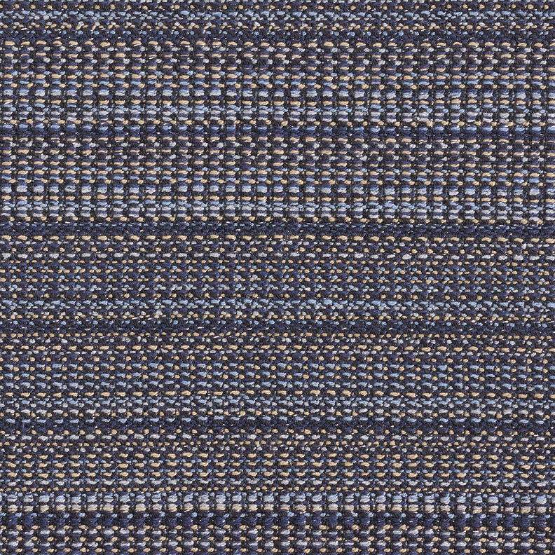 Frakkestof struktureret glittergarn – natblå/sand,  image number 1