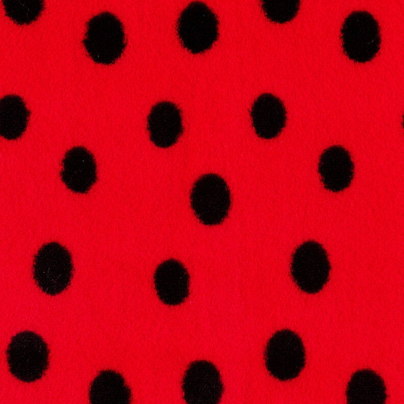 Kunstpels mariehøne-prikker – rød/sort,  image number 1