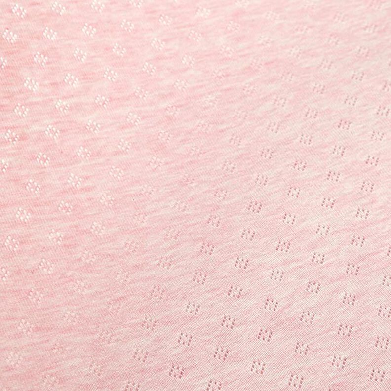 Finstrikjersey med hulmønster Melange – lys rosa,  image number 3