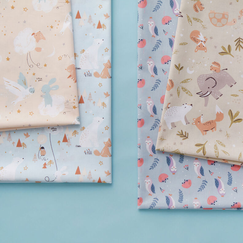 Bomuldspoplin dyr fra hele verden – natur,  image number 6