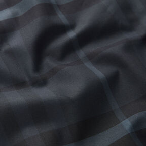 Skjortestof skotskternet – natblå/sort, 