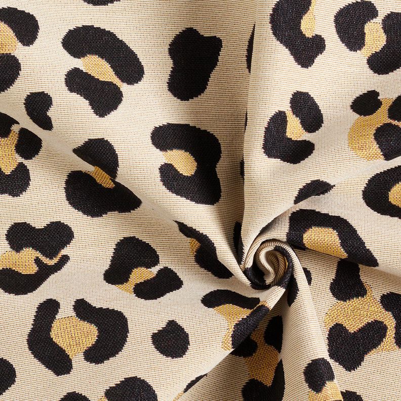 Dekorationsstof Gobelin Leopard – lysebeige/sort,  image number 3