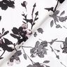 Viskosestof Abstrakt blomstertryk – hvid/sort,  thumbnail number 4