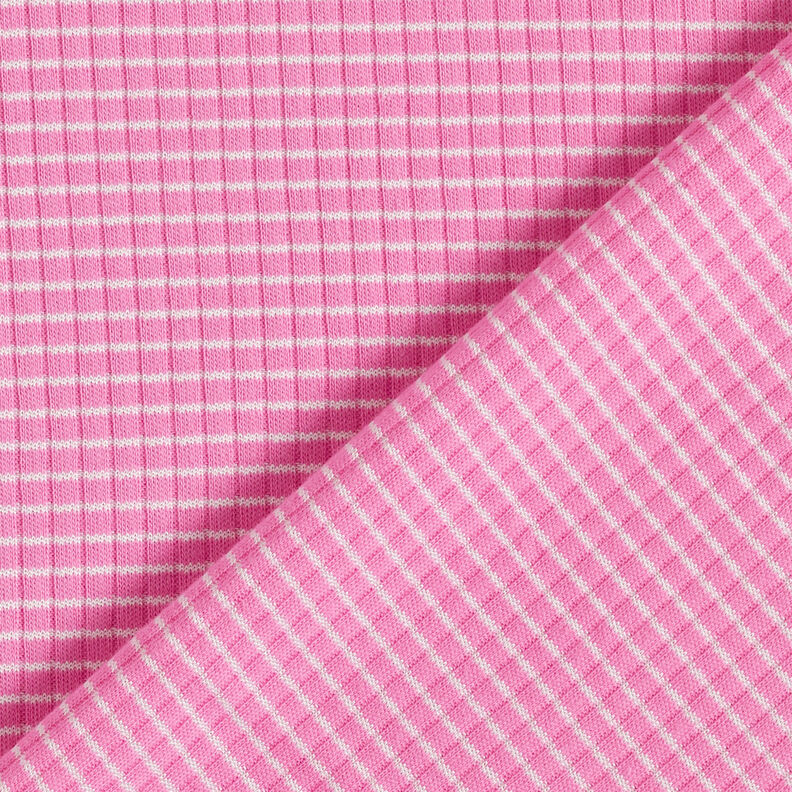 Rib-jersey mini-striber – rosa/hvid,  image number 5