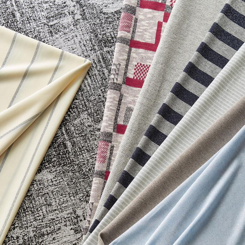 strikstof med metallisk print, abstrakt – sølv metallic/sort,  image number 7