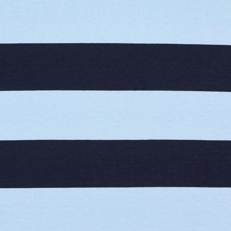 Bomuldsjersey blokstriber – lyseblå/marineblå,  image number 1