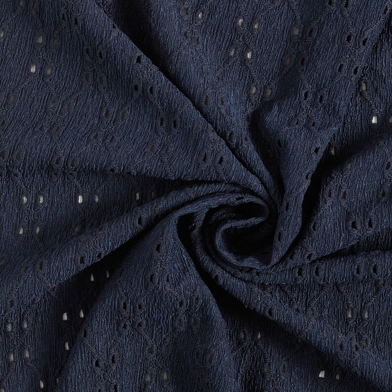 Crinckle jersey hulbroderi – natblå,  image number 3