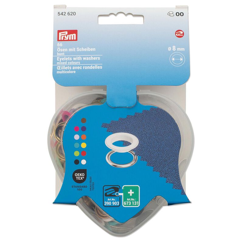 Øjer med skiver, i hjerteformet æske [8 mm] | Prym,  image number 4