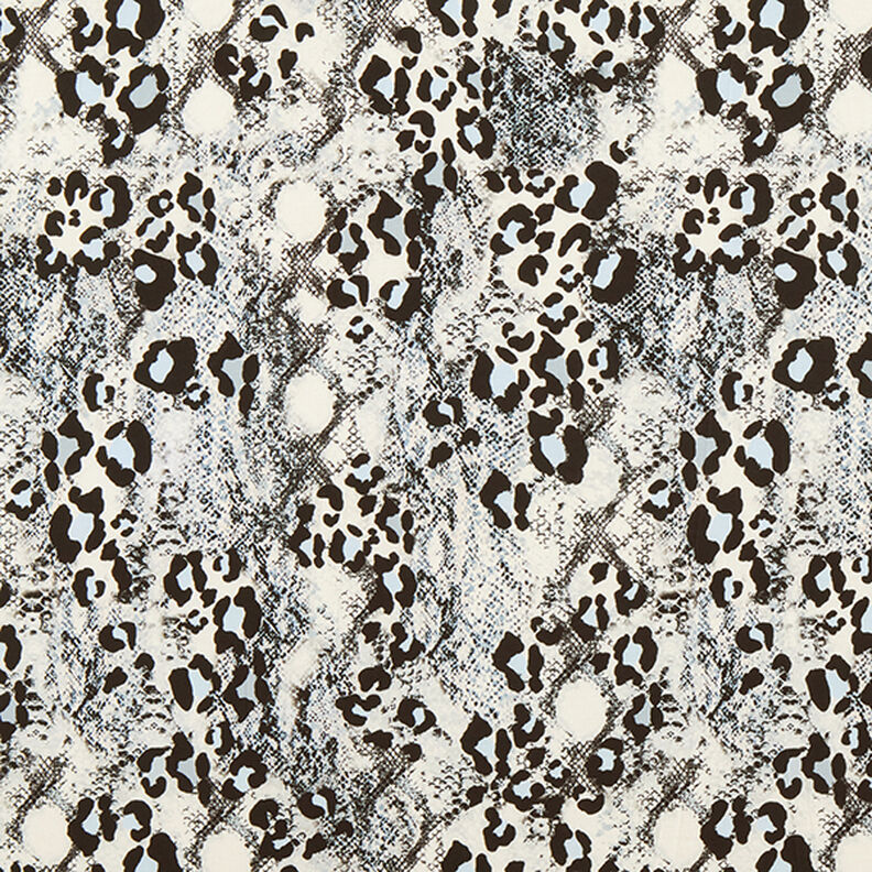 Polyesterjersey slangeprint – hvid/sort,  image number 1