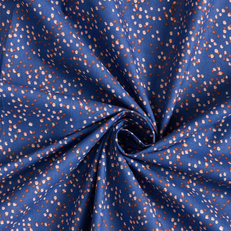 Bomuldsstof Cretonne små prikker – indigo,  image number 3