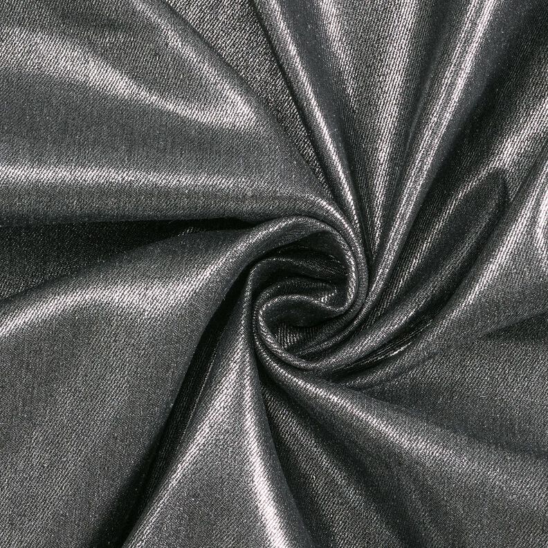 Denim stretch metallic – sort/sølv metallic,  image number 1