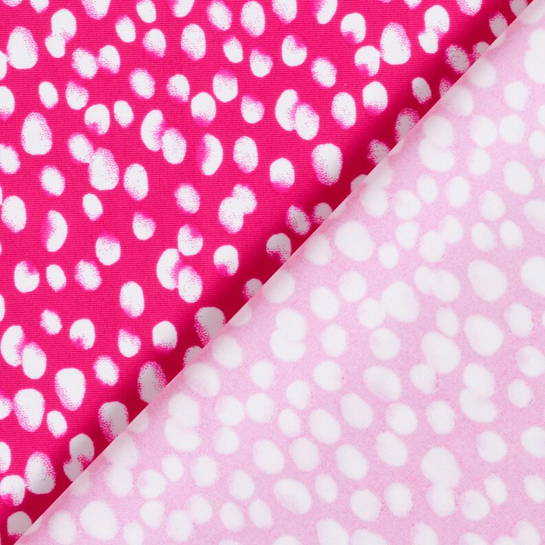 Badetøjsstof mini-farvepletter – intens pink/hvid,  image number 4