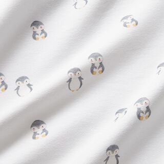 Bomuldsjersey sød pingvin Digitaltryk – hvid, 