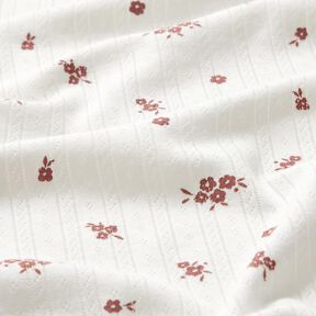Ajour Bomuldsjersey Landhusblomster – elfenben, 