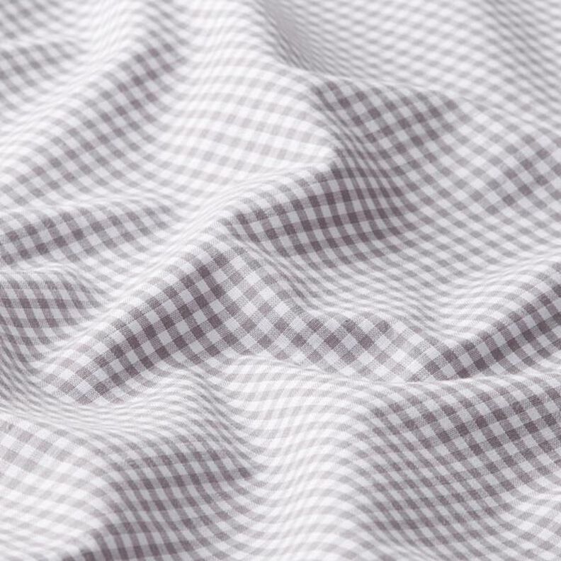 Bomuldspoplin Små vichytern, garnfarvet – grå/hvid,  image number 2
