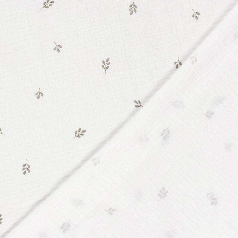 Musselin/Dobbelt-Crincle stof lille gren – uldhvid/reed,  image number 4