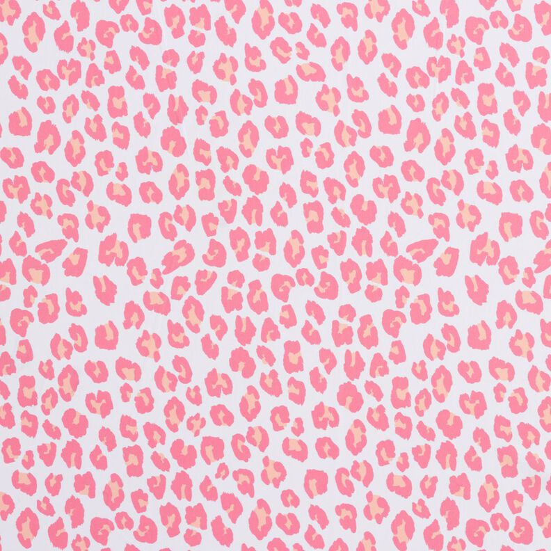 Badetøjsstof leoprint – hvid/rosa,  image number 1