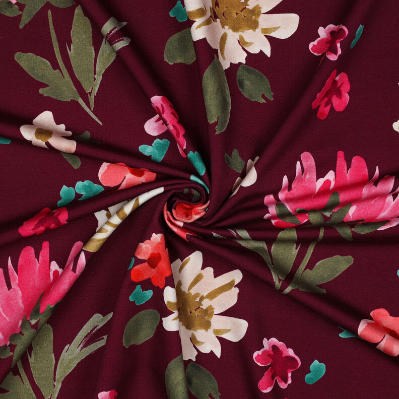 French Terry Colette Digitaltryk | Nerida Hansen – bordeaux/intens pink,  image number 3