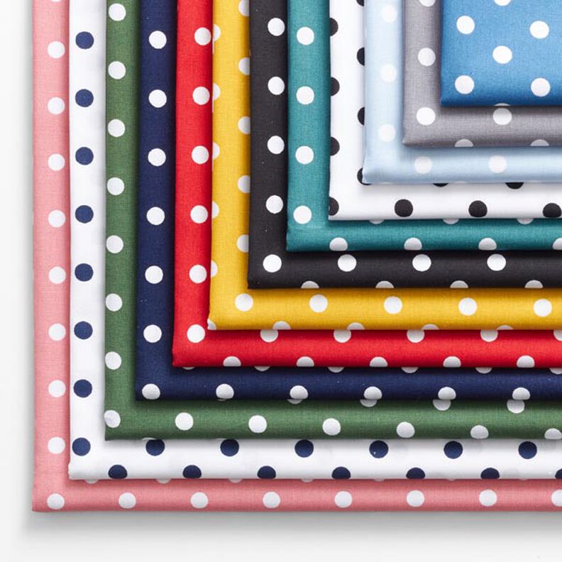 Bomuldspoplin store prikker – lyseblå/hvid,  image number 3