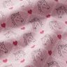 Bomuldsstof Cretonne heste og hjerter pink – rosa,  thumbnail number 2