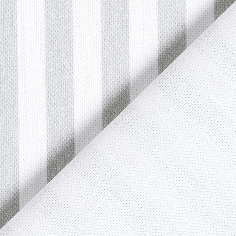 Dekorationsstof Halvpanama Lodrette striber – lysegrå/hvid,  image number 4