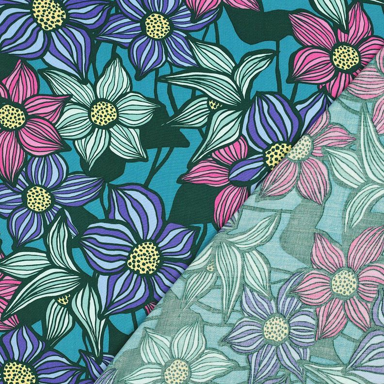 LENZING™ EcoVero™ Viskosestof blomster | Poppy Fabrics – let benzin/Citrongul,  image number 4