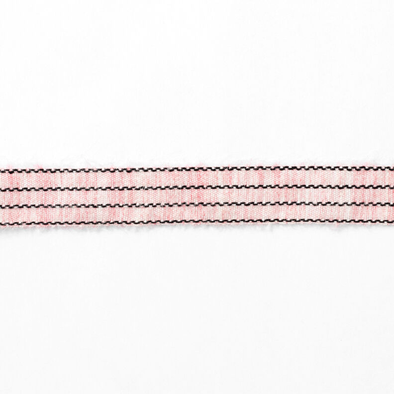 Vævet bånd Melange Striber [27 mm] – rosa/sort,  image number 2