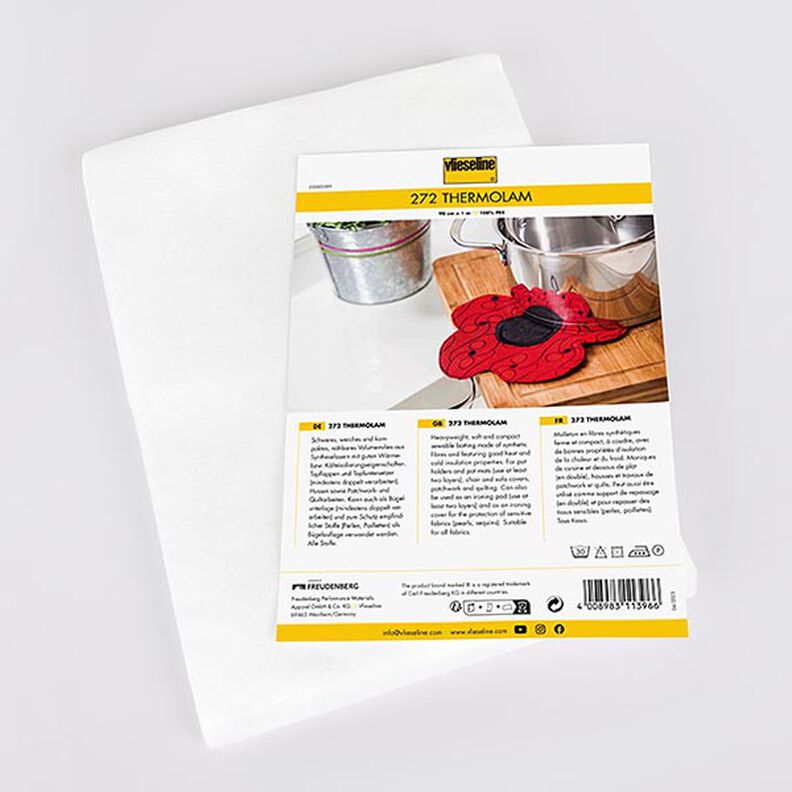 272 Thermolam Volumenvlies [90 cm x 1 m] | Vlieseline – hvid,  image number 1