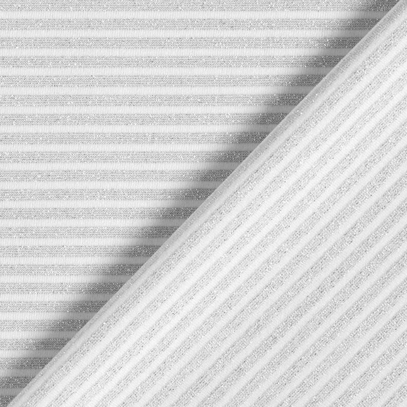 jersey smalle glitterstriber – hvid/sølv metallic,  image number 5