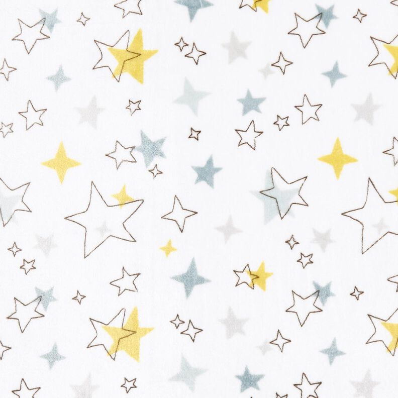 Hyggefleece farverige stjerner – elfenben/solgul,  image number 1