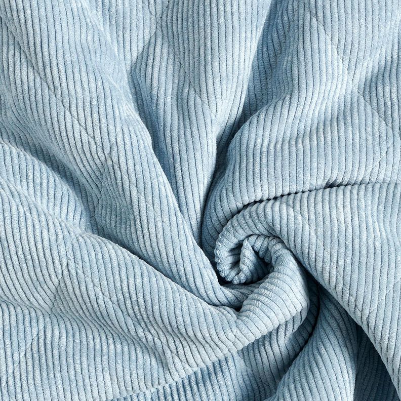 Quiltstof fløjl med pelsbagside romber – lyseblå,  image number 4