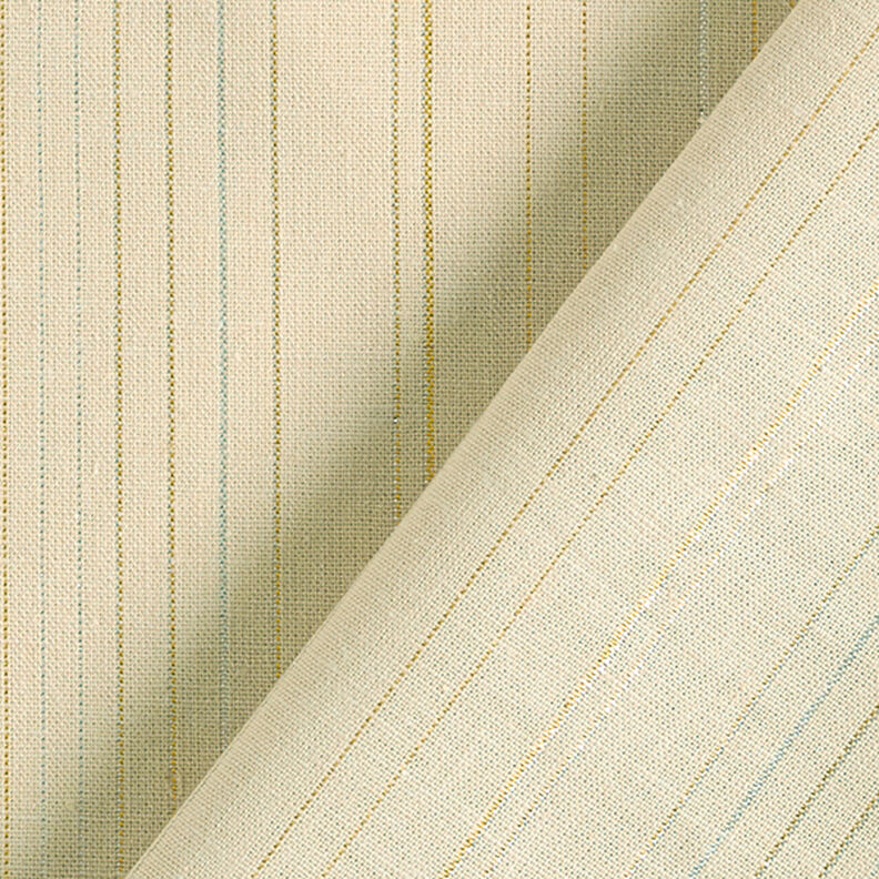 Bomulds-hør-miks glitterstriber – beige,  image number 4