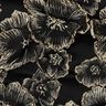 Jacquard blomster med 3D-effekt – sort/mandel,  thumbnail number 2