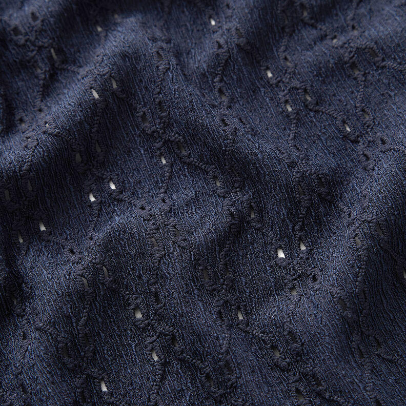 Crinckle jersey hulbroderi – natblå,  image number 2