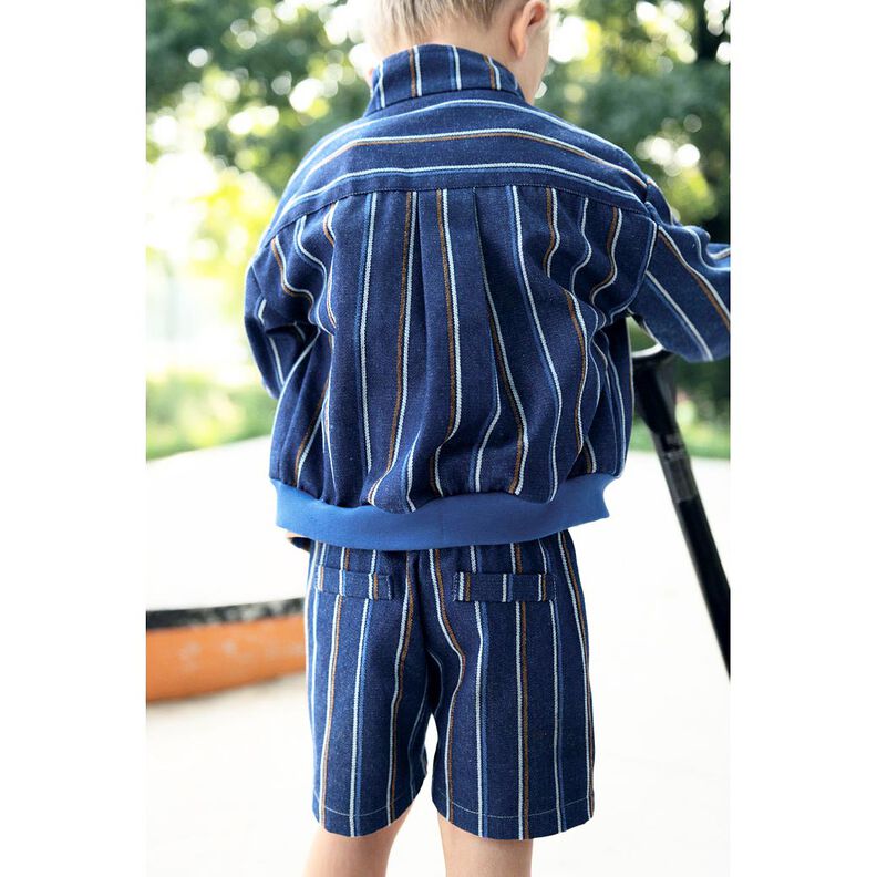 Jeans vævede striber | Poppy Fabrics – indigo,  image number 5