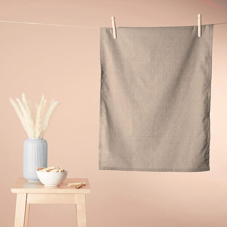 Frottéstof/Vaffelpiqué Ensfarvet – lys taupe,  image number 7