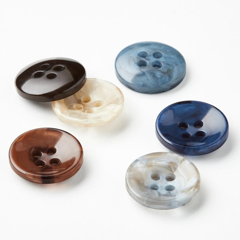 4-huls knap marmoreret [Ø 15 mm] – sort,  image number 4